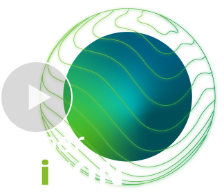 A stylized globe with green contour lines, a play button overlay, and the text "cyber iCON" in white and green at the bottom left, representing a collaborative approach to cybersecurity in the digital era.